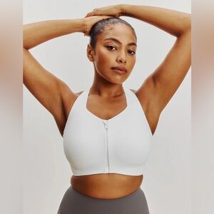 Knix Catalyst Front Zip Sports Bra White 8+